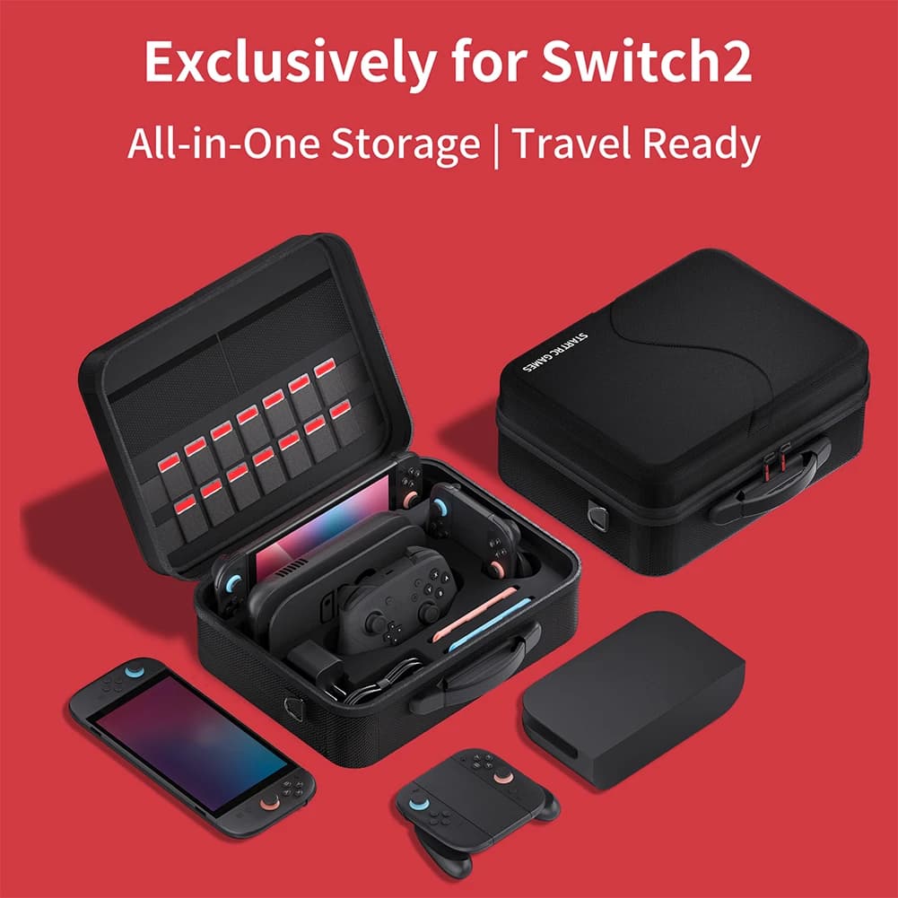 Custodia da trasporto per Switch 2 Custodia protettiva impermeabile con tracolla Borsa portaoggetti portatile per accessori Nintendo Switch 2