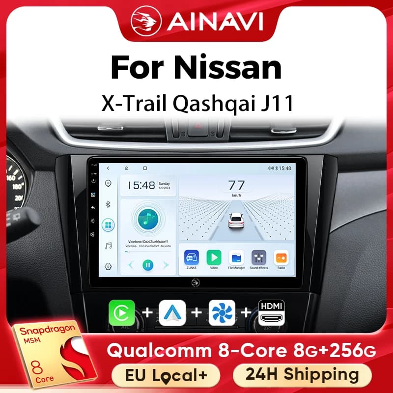 Ainavi Lettore Multimediale Per Auto Per Nissan X-Trail 3 T32 Qashqai J11 2 2014 2016 2018 2020 radio senza fili Carplay Android Auto 2din