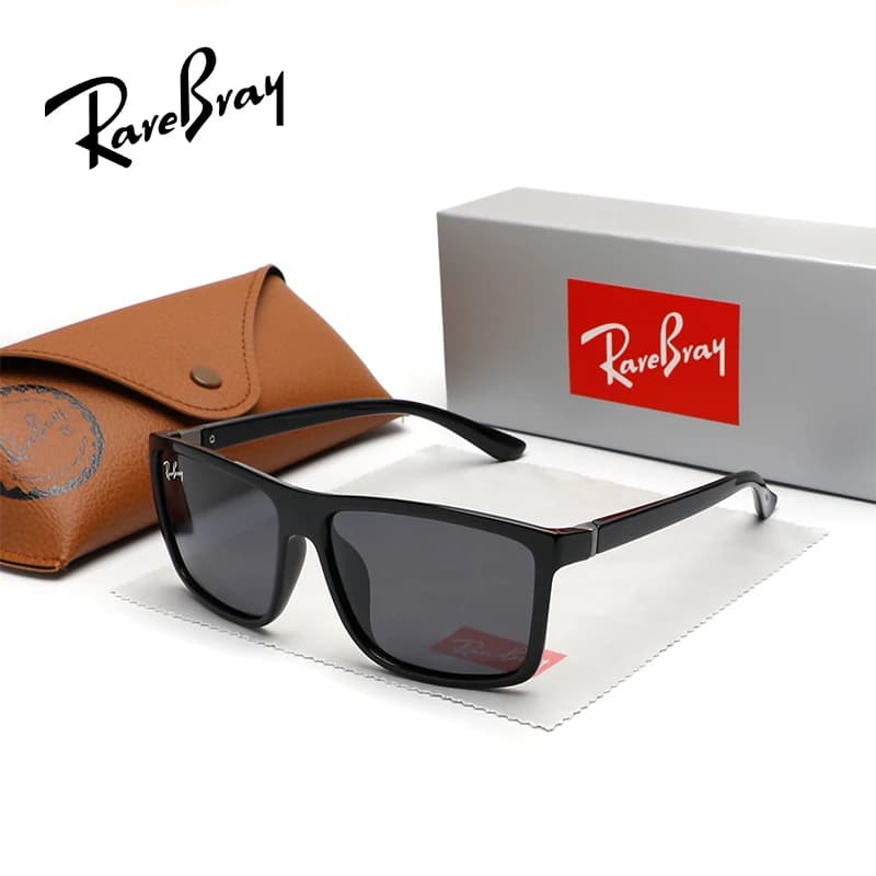 RareBray Occhiali da sole classici unisex alla moda Antiriflesso Montatura quadrata grande UV400 Occhiali da viaggio polarizzati per guida all'aperto