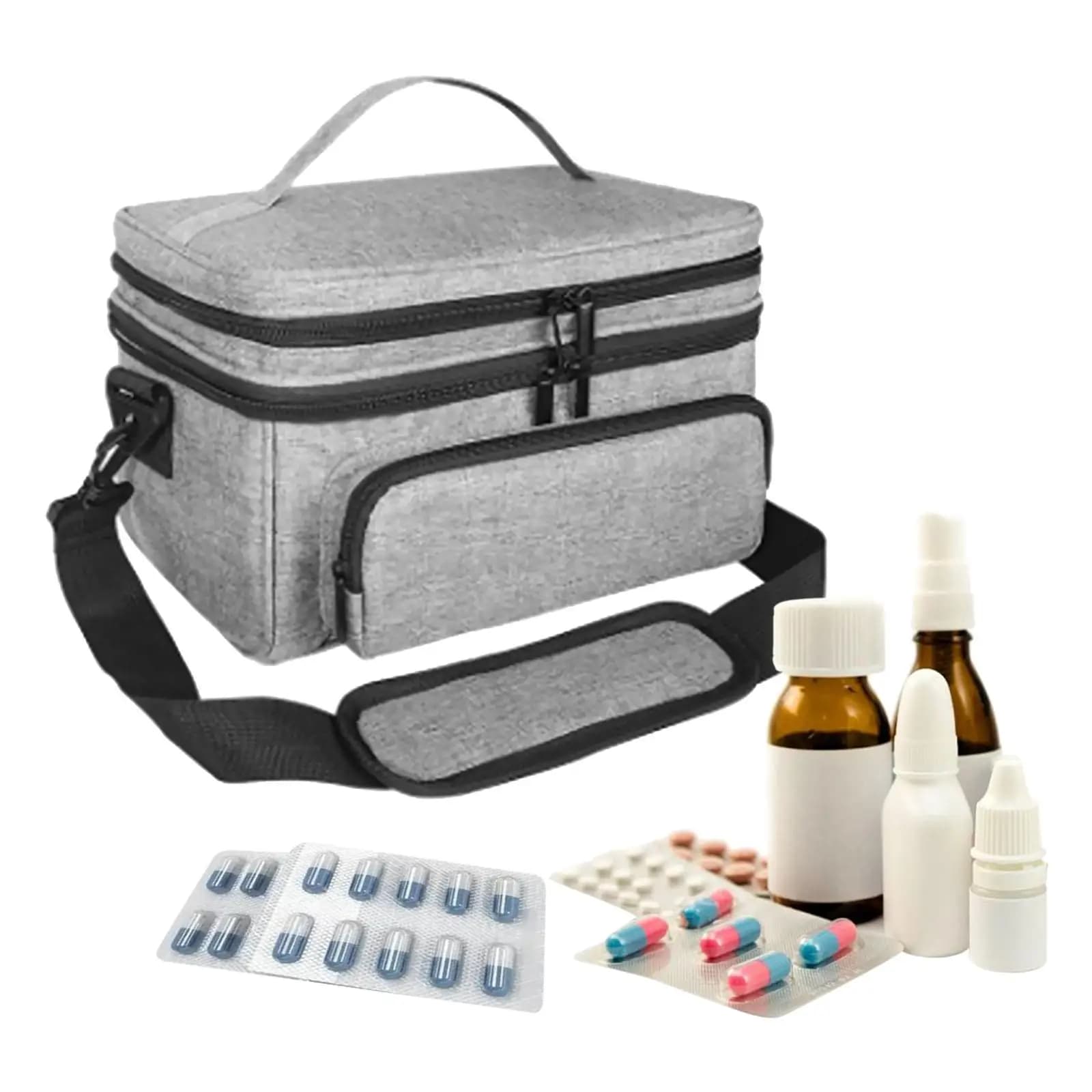 Borsa di pronto soccorso Kit di emergenza Custodia per organizer Scomparti multipli Borsa per traumi di primo soccorso per auto Palestra Campeggio Casa