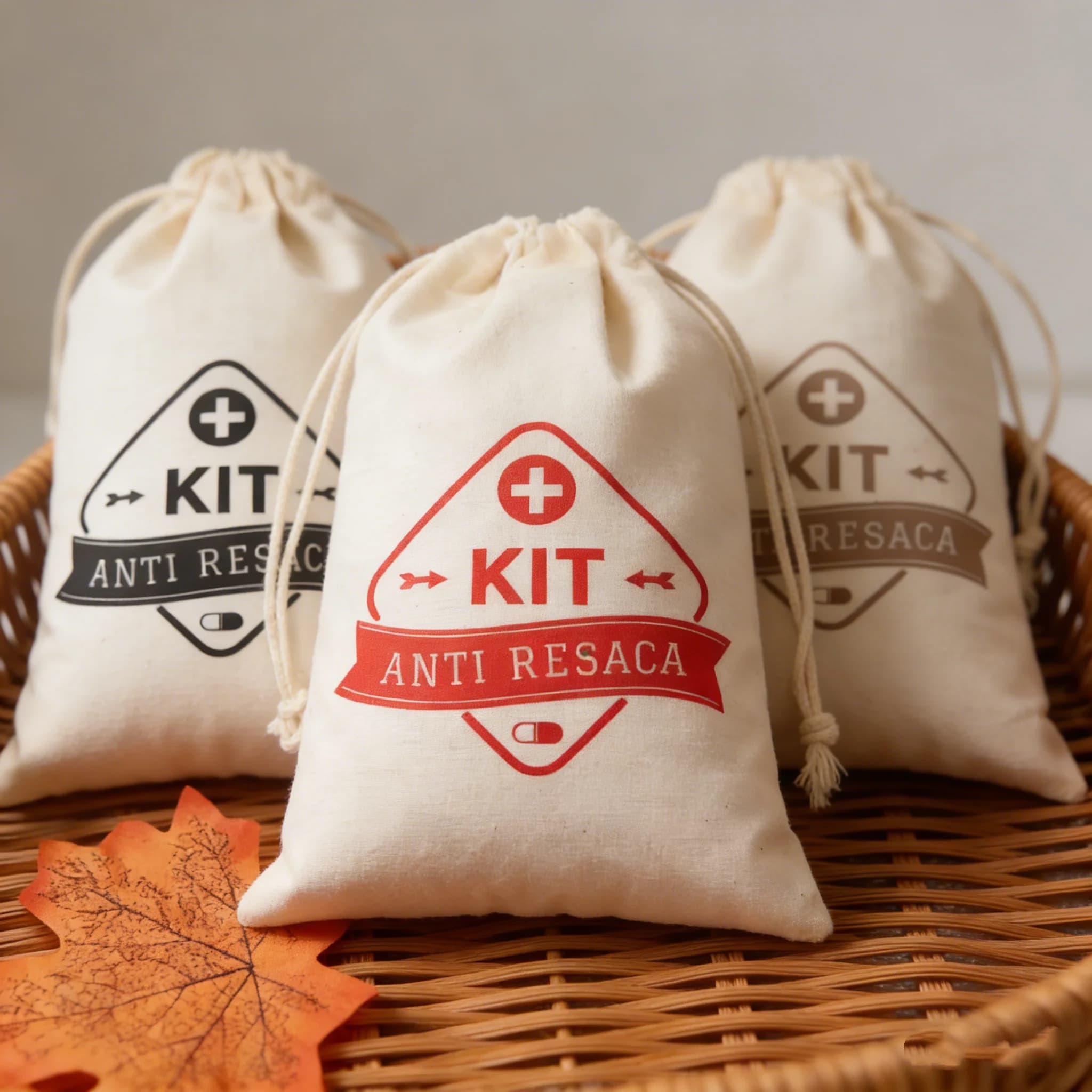 Kit Matrimonio 25 Pezzi, Sacchetti Regalo Antiresaca per Feste, Kit Pronto Soccorso in Cotone, Borse per il Trasporto Croce Rossa