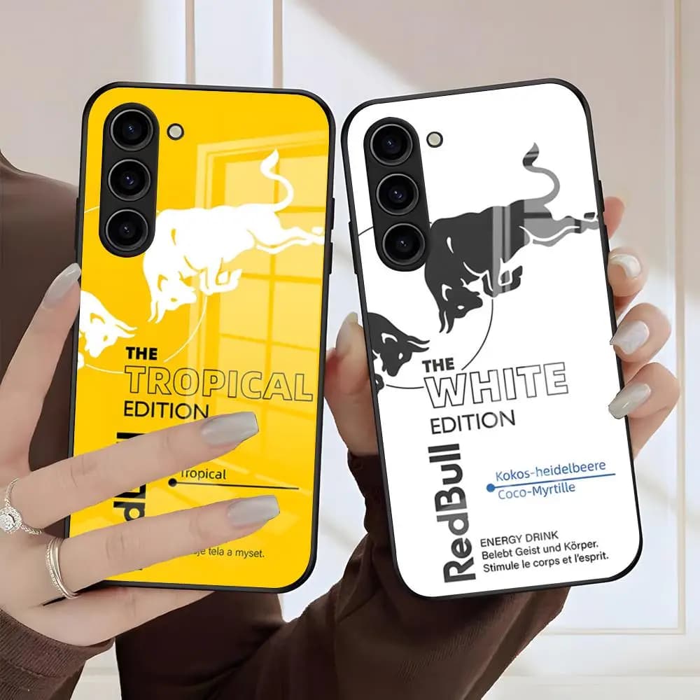 Fashion Red Brand Bull Phone Case For Samsung S26 S25 Edge S24 S23 S22 S21 S20 Ultra Plus FE Glass Cover