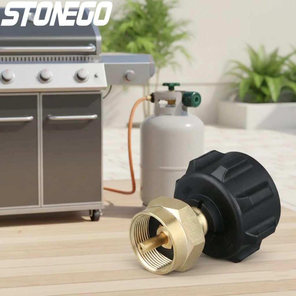 Adattatore Regolatore Gas Propano Portatile QCC1 per Serbatoio da 1LB, Connettore Sicuro per Campeggio, Barbecue, Fornello da Esterno, Attrezzatura da Campeggio