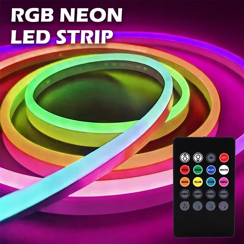 Luci a Striscia LED RGB Flessibili con Telecomando a 20 Tasti per Decorazione d'Ambiente del Soggiorno