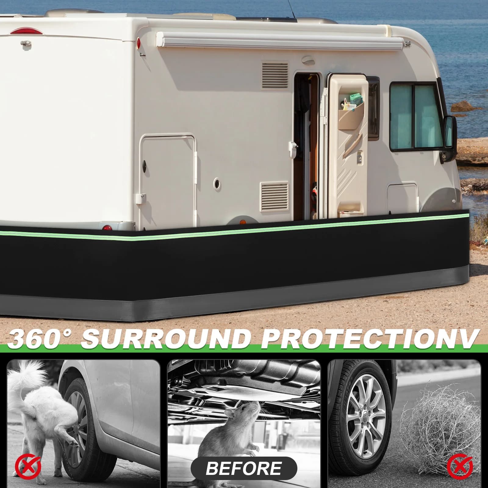Support cover with Metal Plates Strette, Windproof for Trailers, Easy Installation, Waterproof for Roulotte and Camper