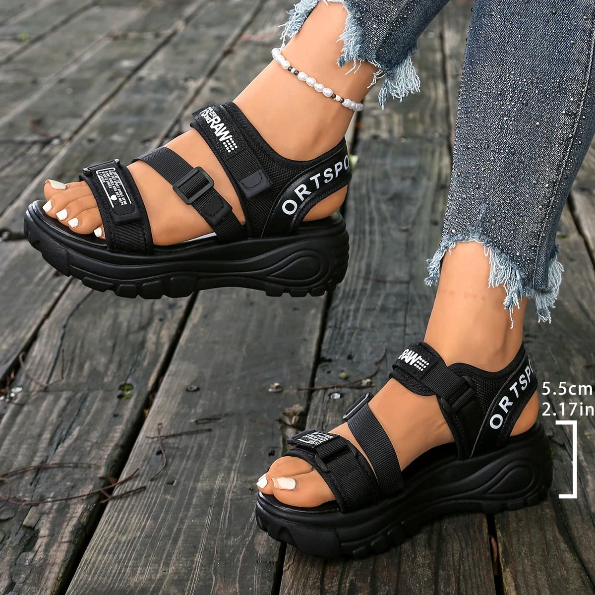 2026 Summer New Women's Fashion Design Platform Casual Sandals Selling Comfortable Plus Size Sports Increased Sandals Plus Size.