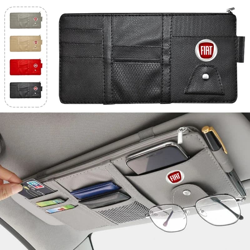 Auto Visiera Parasole Punto Tasca Organizer Pouch Bag Carta Occhiali di Stoccaggio IC Titolare Della Carta Per Fiat 500x 500l Panda TIPO Punto Auto merci