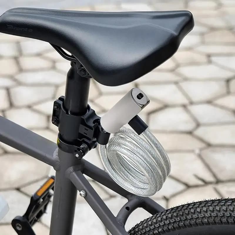 Lucchetto per ciclismo Lucchetto per cavo per bici di sicurezza a spirale da 3,94 piedi Catena di sicurezza per carichi pesanti con chiave Accessori per bici lunghi per strada