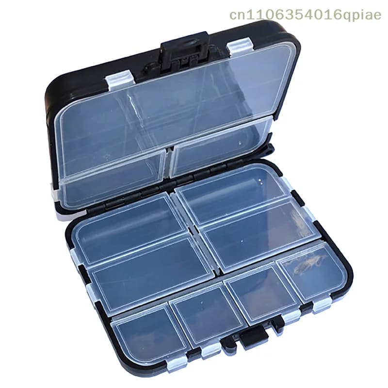 (Summer4) Scatole porta esche per attrezzatura da pesca, organizer portatile a doppio lato per ami ed esche, mini scatola porta esche multiuso