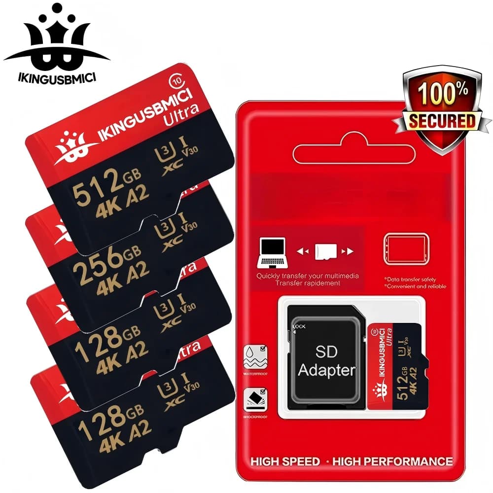 Memory Card TF Cards SD Cards Micro TF/SD Card 32GB 128GB 256GB Fast Transfer U3 for Laptop Security Camera Smartphone