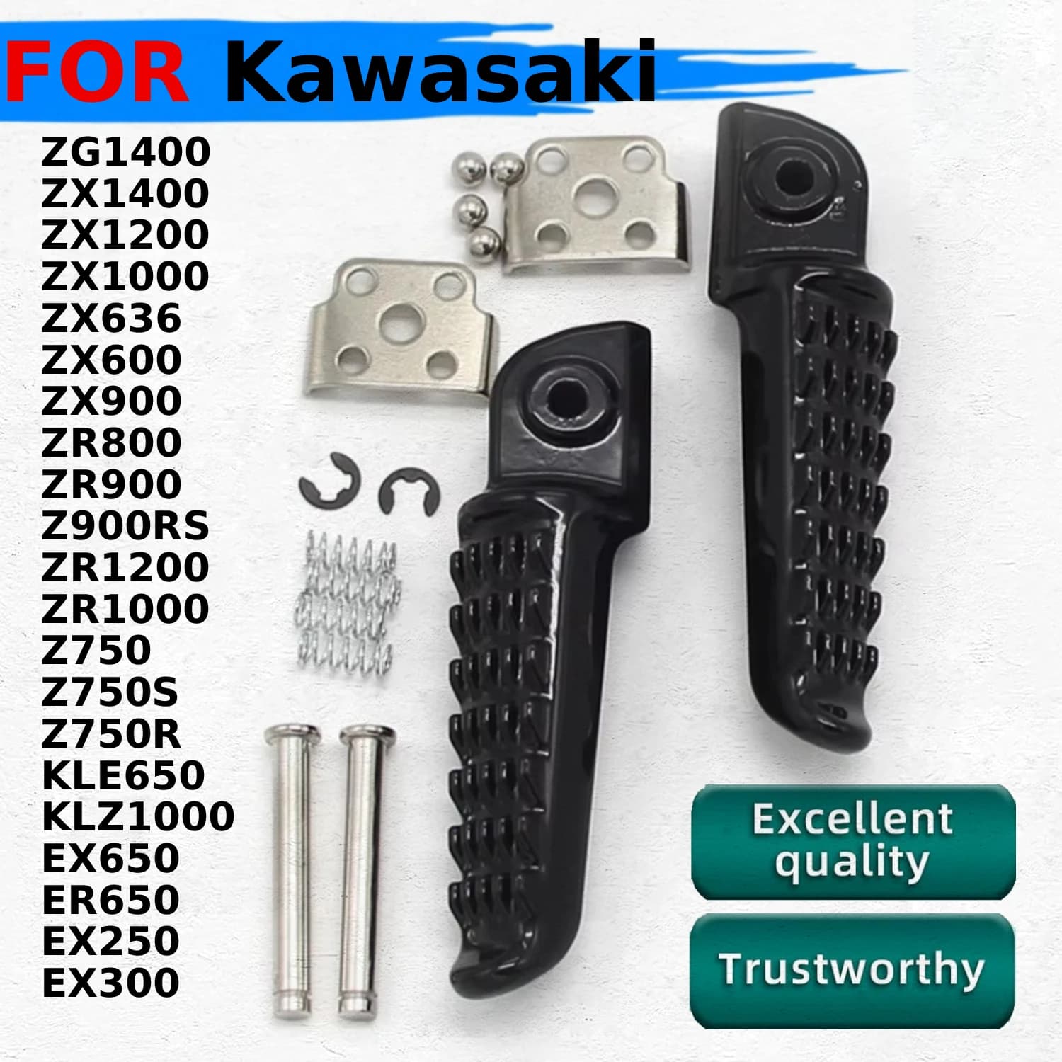 Moto Posteriore Poggiapiedi Pedali Pioli Per Kawasaki ZR800 Z800 ZR900 Z900 Z900RS Z750 2004 2005 2006 2007- 2012 34028-0329 L