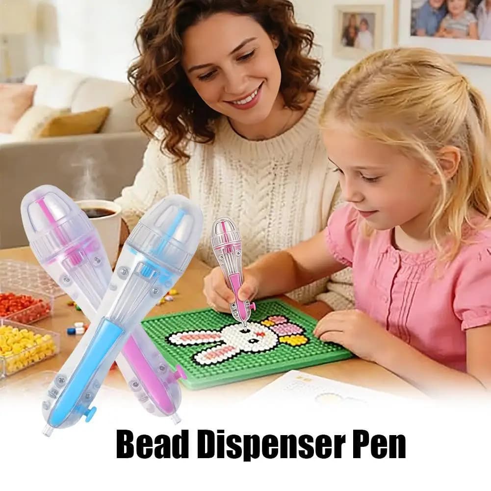 Set di strumenti fai-da-te per Bean Art Pen, per creazioni tridimensionali, con sistema di eiezione a pulsante, strumenti popolari per giocattoli artistici con perline