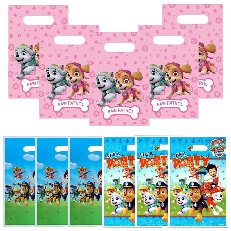 Decorazioni per feste di buon compleanno Sacchetti regalo Paw Dogs Patrol Grazie Confezione regalo Forniture per feste per baby shower Cani Decorazioni per scatole di caramelle per bambini