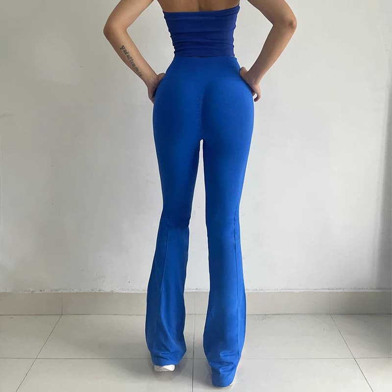 Quick Dry High Waist Bell Bottom Women Yoga Leggings Hip Lift Slim Stretch Running Athletic Sport Pants