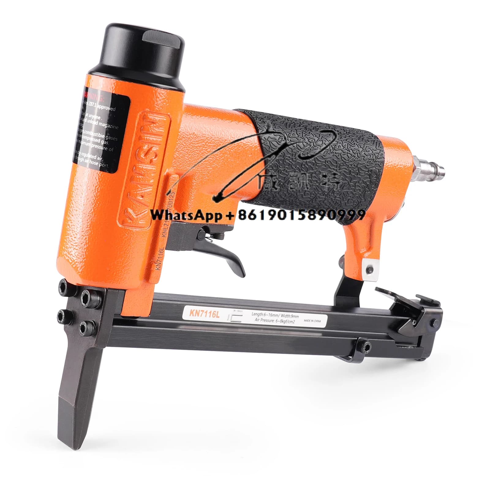 Cucitrice pneumatica per tappezzeria KN7116L calibro 22, corona da 3/8", graffette da 3/16" a 5/8" di lunghezza