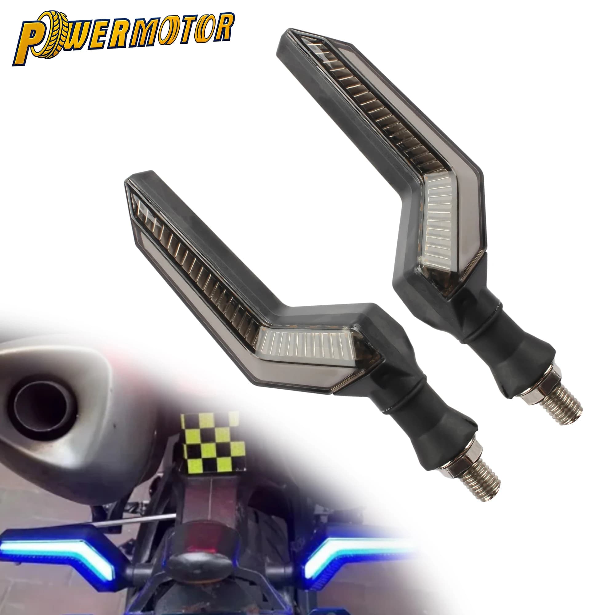 1 paio di indicatori di direzione a LED per moto, luci posteriori per acqua corrente, luci di marcia diurna, scooter per bici da strada, universali modificate