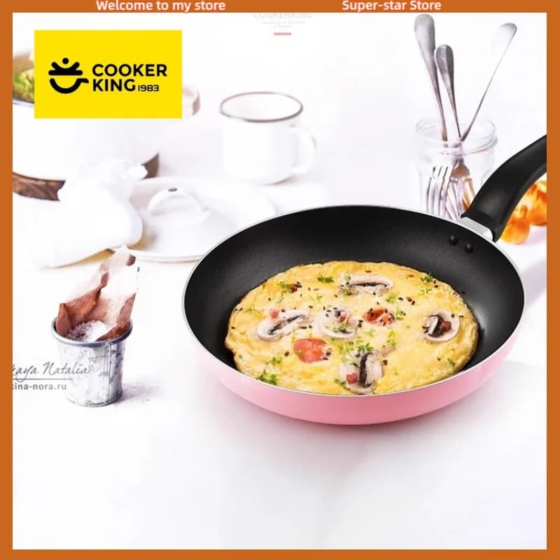 COOKER KING 26 cm/28 cm Non-stick pan for low smoking steaks Aluminum alloy pan with anti-coating handle