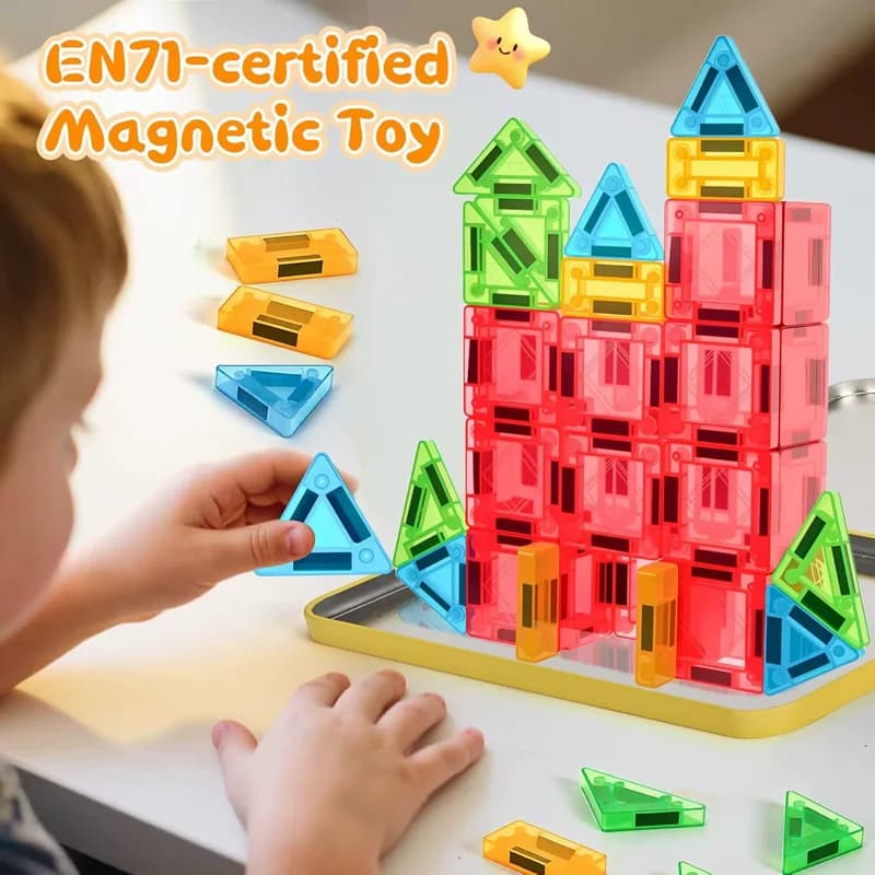 Mini Size Magnetic Tile Magnetic Building Blocks with Metal Box Magnet Designer Construction Set Educational Model Building Toys
