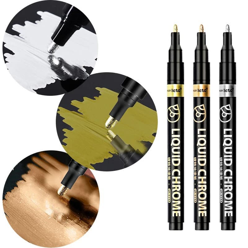 1/3/5Pcs mirror marker pen silver Rose Gold Copper DIY Reflective Paint Pens Chrome Mirror Markers Signature Car Art Craftwork