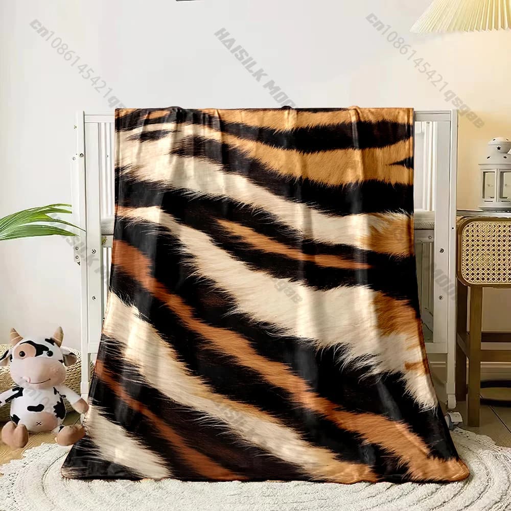 Coperta stampata con stampa leopardata in pelle di tigre 3D Camera da letto Soggiorno Divano Pisolino Ufficio Coperta con scialle da campeggio Regali di lusso Spedizione veloce