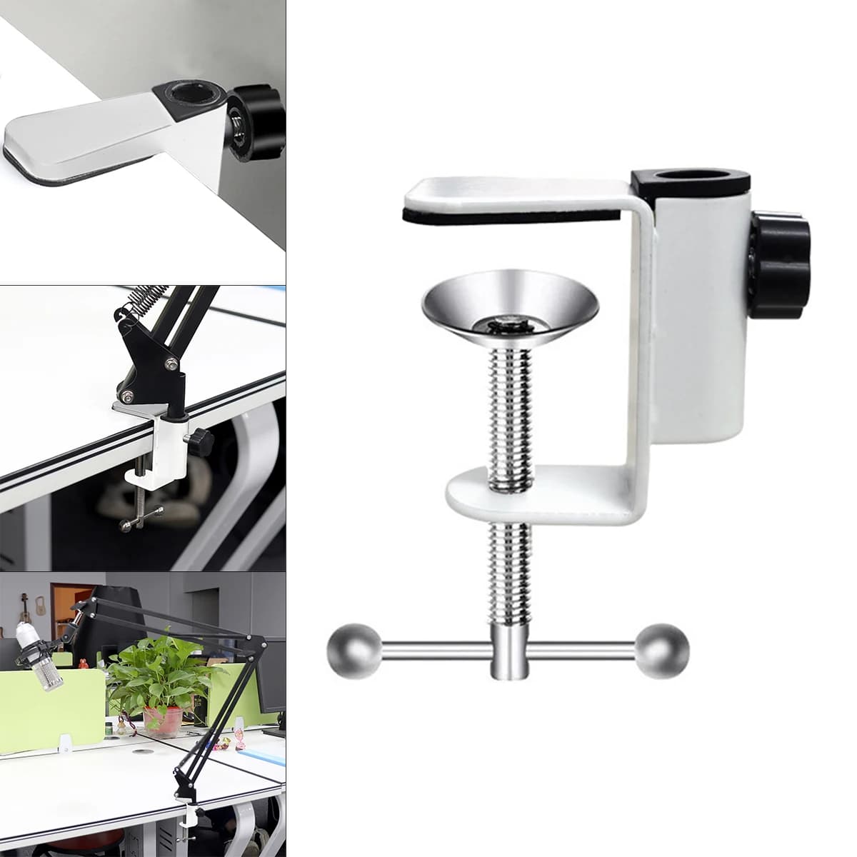 Morsetto per staffa universale Raccordi a clip fissi in metallo fai-da-te Supporto per fotocamera a vite Supporto per supporto per morsetto per lampada da scrivania per microfono da trasmissione
