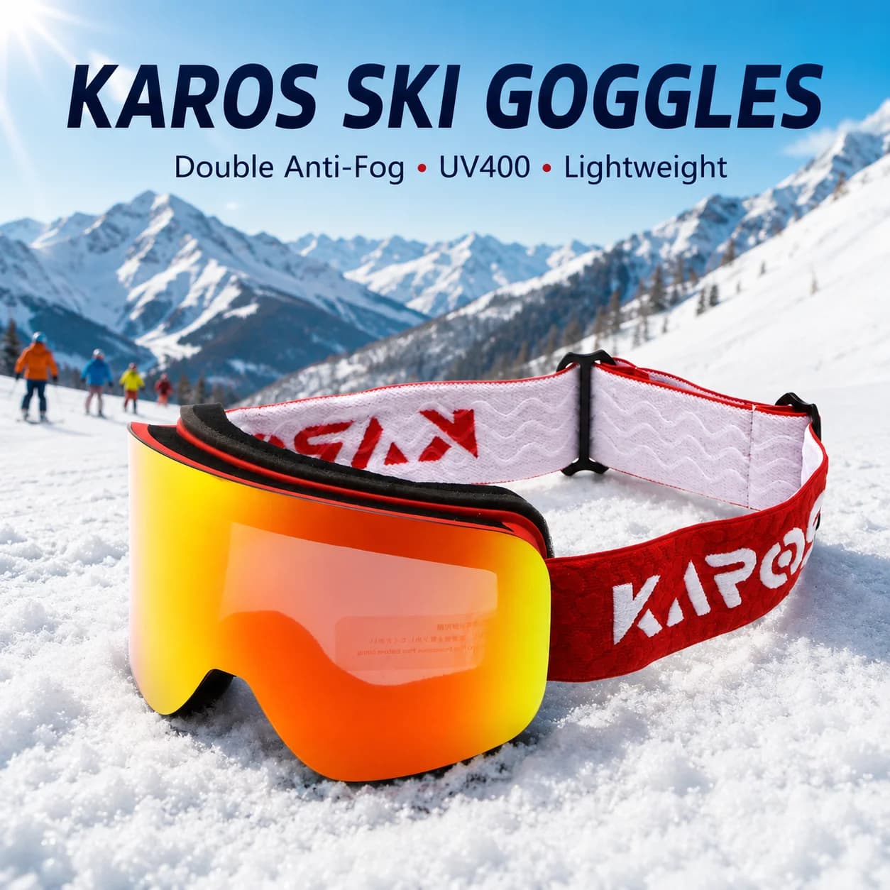 KAROS Ski Goggles UV400 Double Lens Anti Fog Lightweight Snowboard Glasses for Skiing Snowmobile Winter Sports KH005