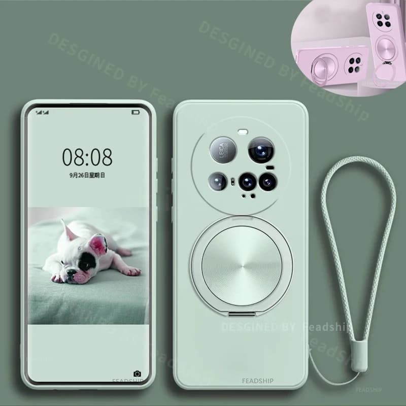 Phone Case For Xiaomi 15 17 14 13 Ultra Silicone Case Protetive Soft Cover Magnetic Holder Bracket with Screen Protector