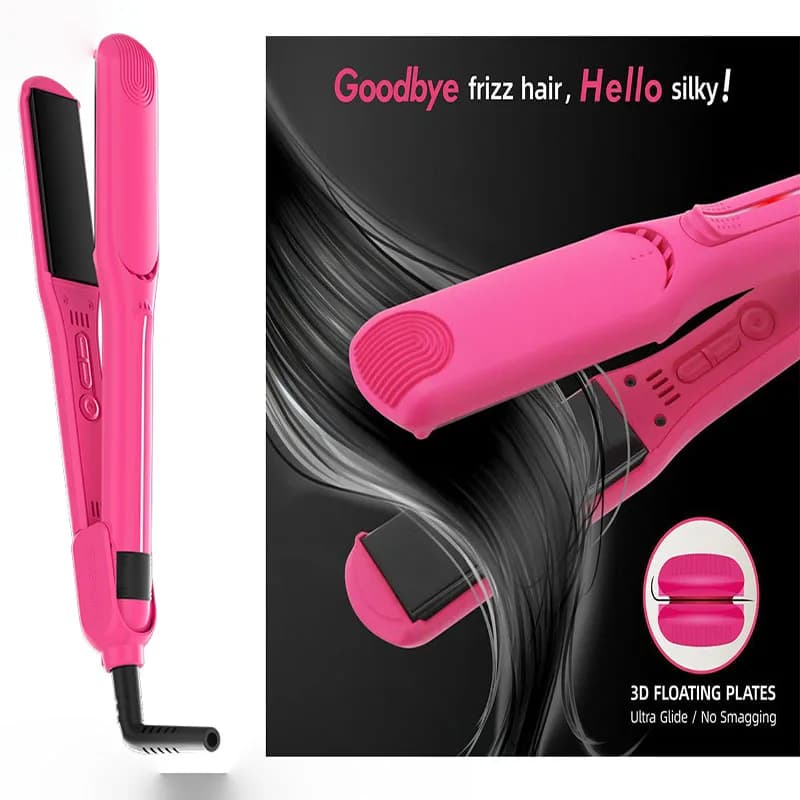Rose Infrared Hair Plate 2 in 1, Titanium Plate, Hair Plate, Curtain, Hair Plate and Curtain, Quick Heating 30s