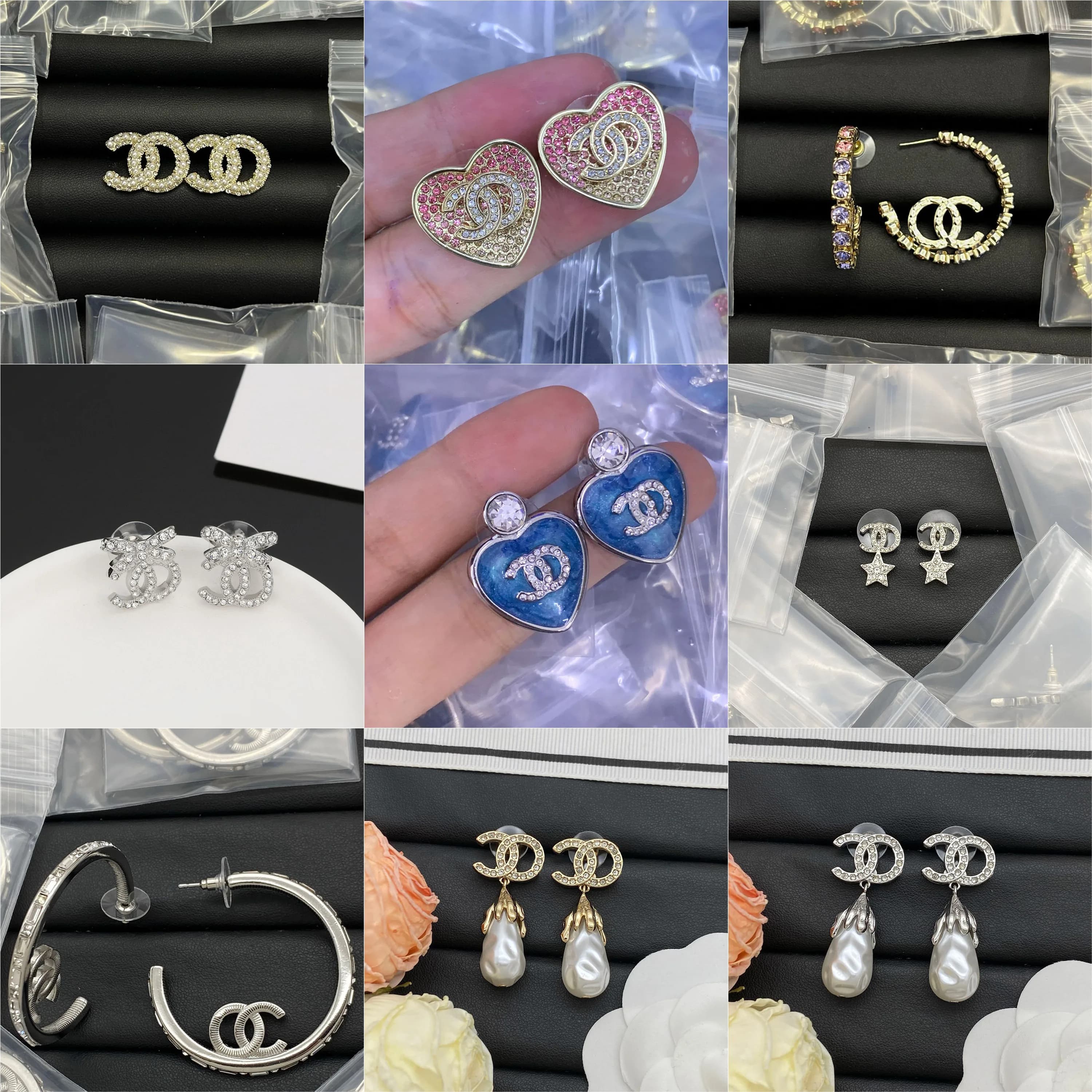Nuovi orecchini a perno Chan 2026, doppia C, fusione di stile business e casual, prezzo accessibile