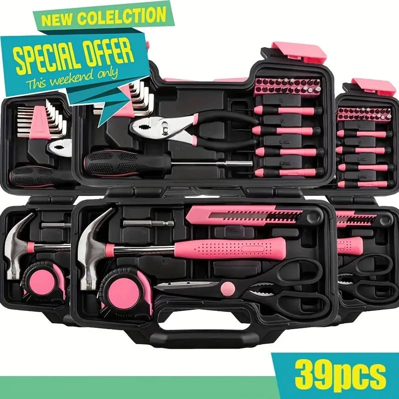 O 47051 Kit di Riparazione Domestica, Set di Attrezzi per Uso Transfrontaliero, Set Moda Donna Collezione Estiva Senza Marca