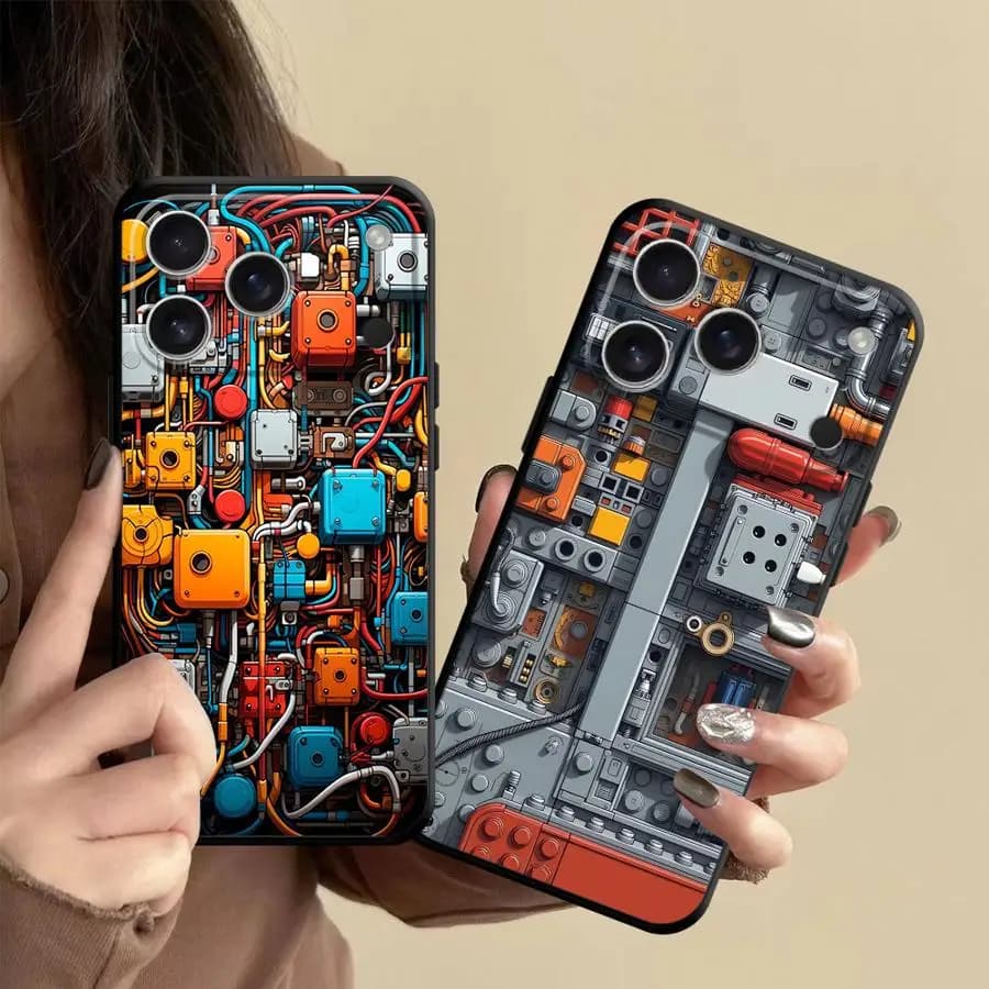 Cover per Telefono con Circuito Stampato Cyberpunk per Apple iPhone 17 Pro Max 7 8 12 Plus 13 Mini 16 15 11 Air 17e XS XR