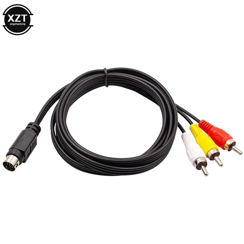 Gaming cable with 1,8 M nickel plug from 3RCA to 9 pin for Sega Genesis 2 3 II III Connection cable Audio cable video AV RCA