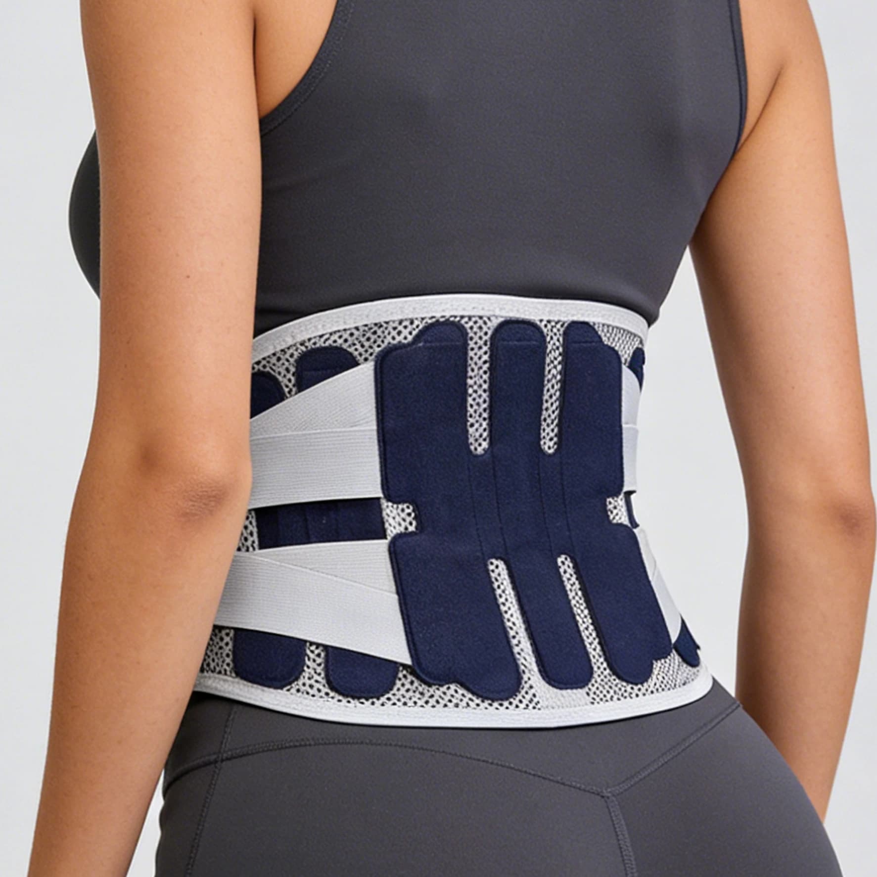 Lombare Support for Relieving the Back Pain with 7 Support Steaks, Breathable and Adjustable Lumbar Belt for Lifting Weights and Race