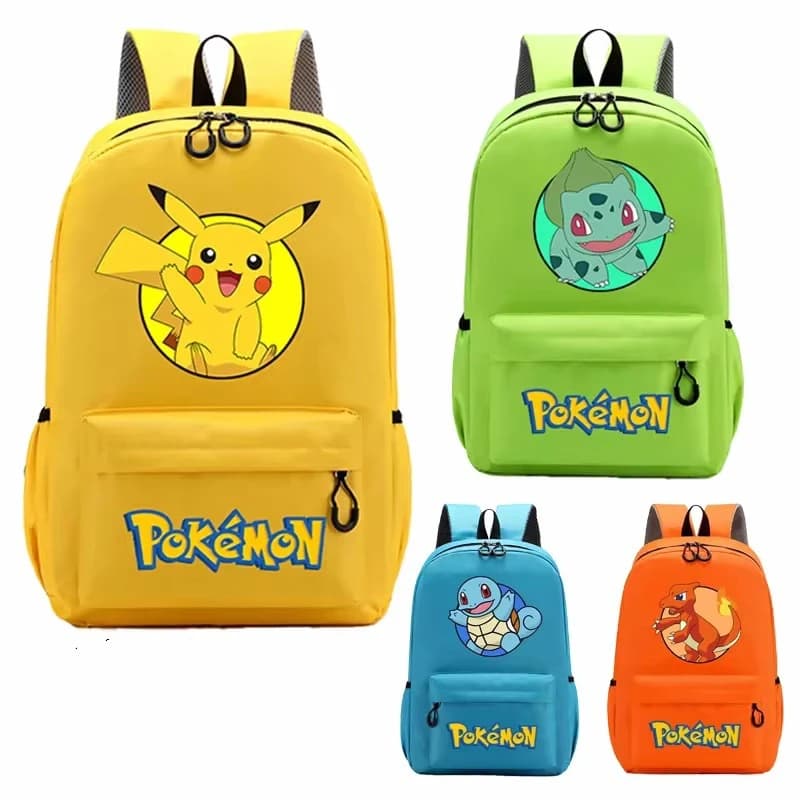 Pokemon Anime Peripherals Pikachu Eevee Bulbasaur Cartoon Going Out Backpack Large Capacity School Bag Birthday Gift