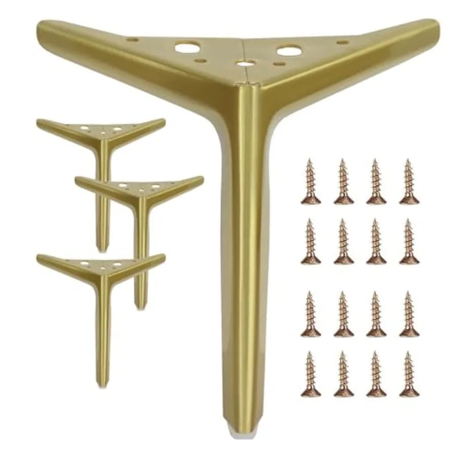 Set di Gambe per Mobili in Metallo da 1 cm, Stile Moderno, Ricambio Fai-da-te per Supporto TV, Divano, Sedia, Armadio, Credenza