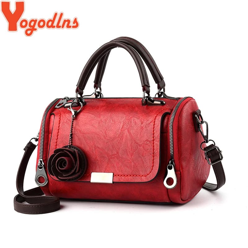 Yogodlns 2022 Nuovi fiori Borsa con ciondolo Moda donna Borse Boston Borsa a tracolla singola Borsa a tracolla da donna Borsa a tracolla in PU