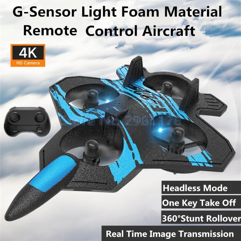 G-Sensor Schiuma leggera Aereo telecomandato 2.4G 4K Trasmissione di immagini Modalità senza testa Togliere una chiave RC Drone Quadcopter Giocattolo