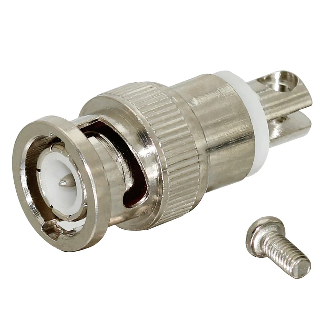 Vite girevole nichelata con connettore RF maschio BNC da 1 pz per presa antenna telescopica