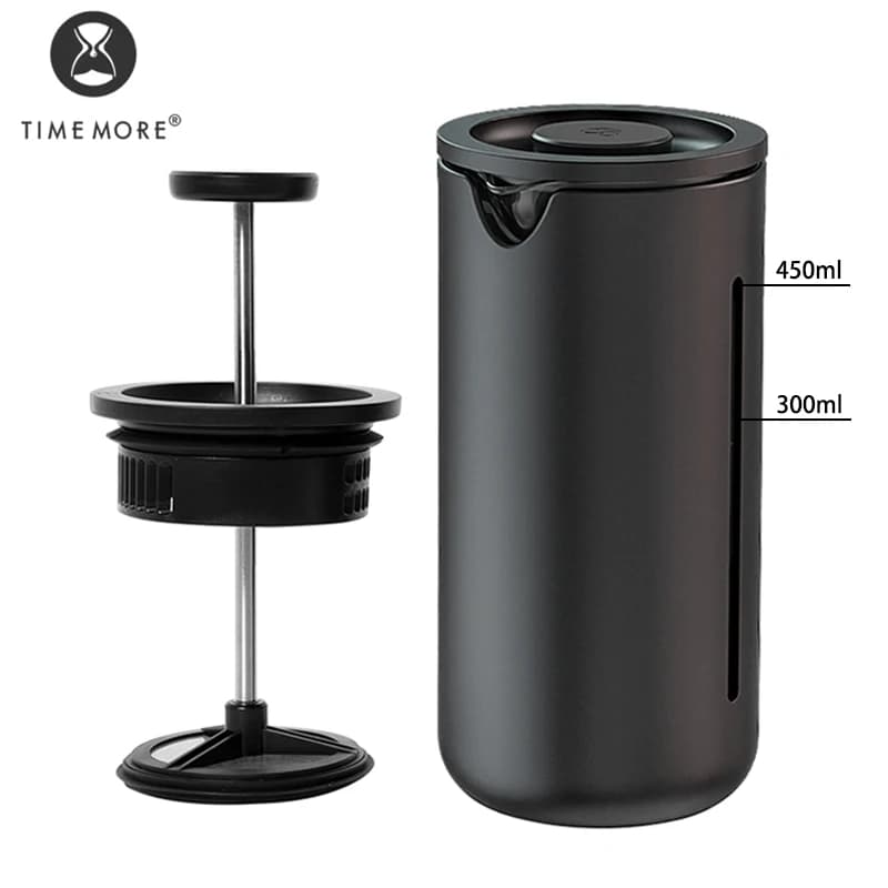 TIMEMORE U French Press 450ml Borosilicato Gallss Tazza da viaggio Caffettiera Caffettiera Teaware French Press Pot Filtro