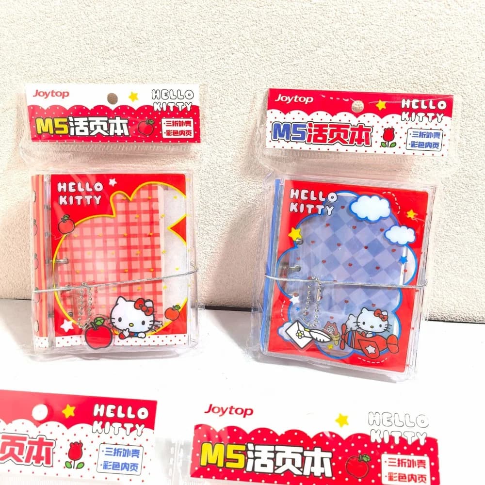 Genuine Sanrio Hello Kitty M5 Binder Notebook Cute Kt Cat Pocket Journal Planner School Office Stationery Supplies Friends Gifts