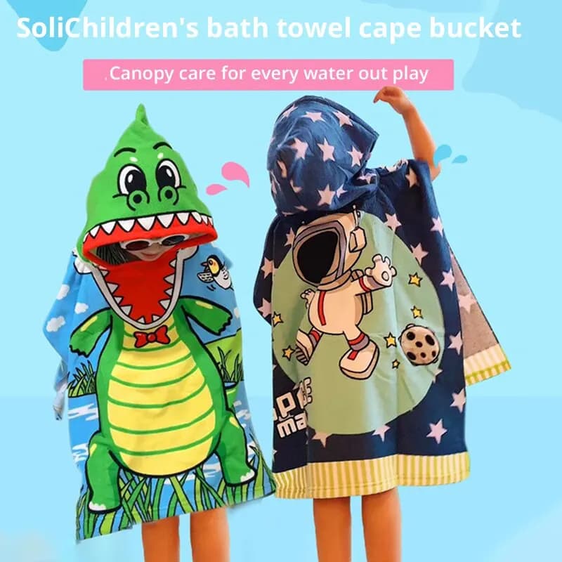 Cover wrapping newborn cartoon baby cloak with hood baby bathrobe towel for kids bathrobe cotton girl Beach Robe astronaut Cap