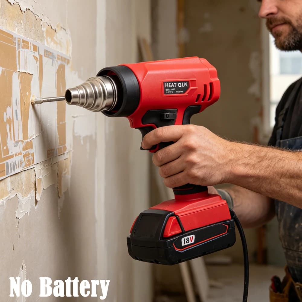 Pistola Termica Senza Fili 360W per Batterie Li-ion 18V DeWalt/Milwaukee/Bosch/Makita, Pistola ad Aria Calda Portatile per Uso Industriale e Fai-da-Te