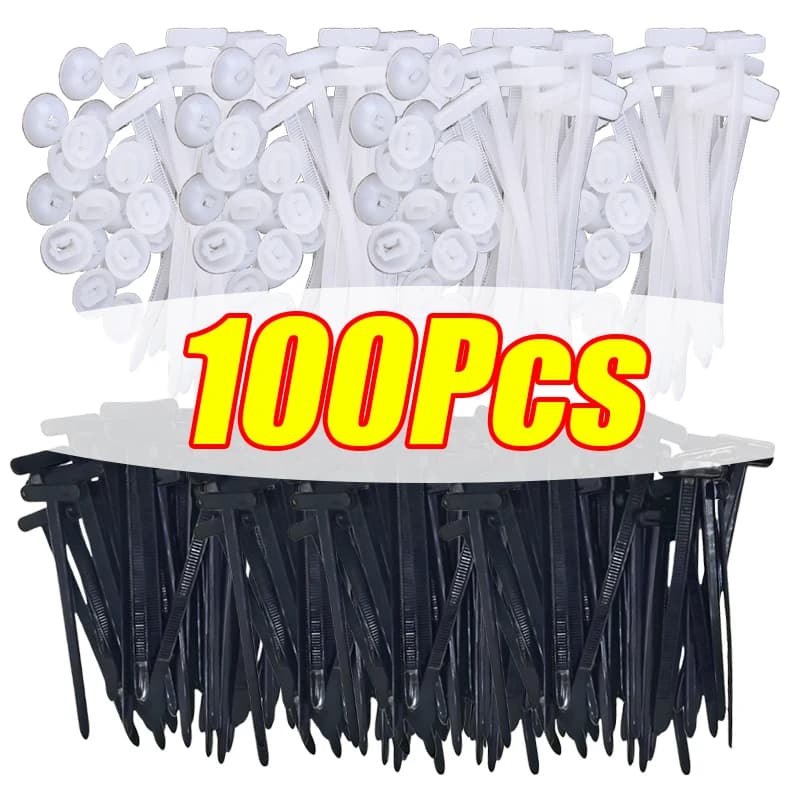 1-100pcs Fascette per cavi universali in nylon Fibbia Fascette per cavi Fissare i cavi Strumento autobloccante Fibbie di fissaggio per auto Accessori interni