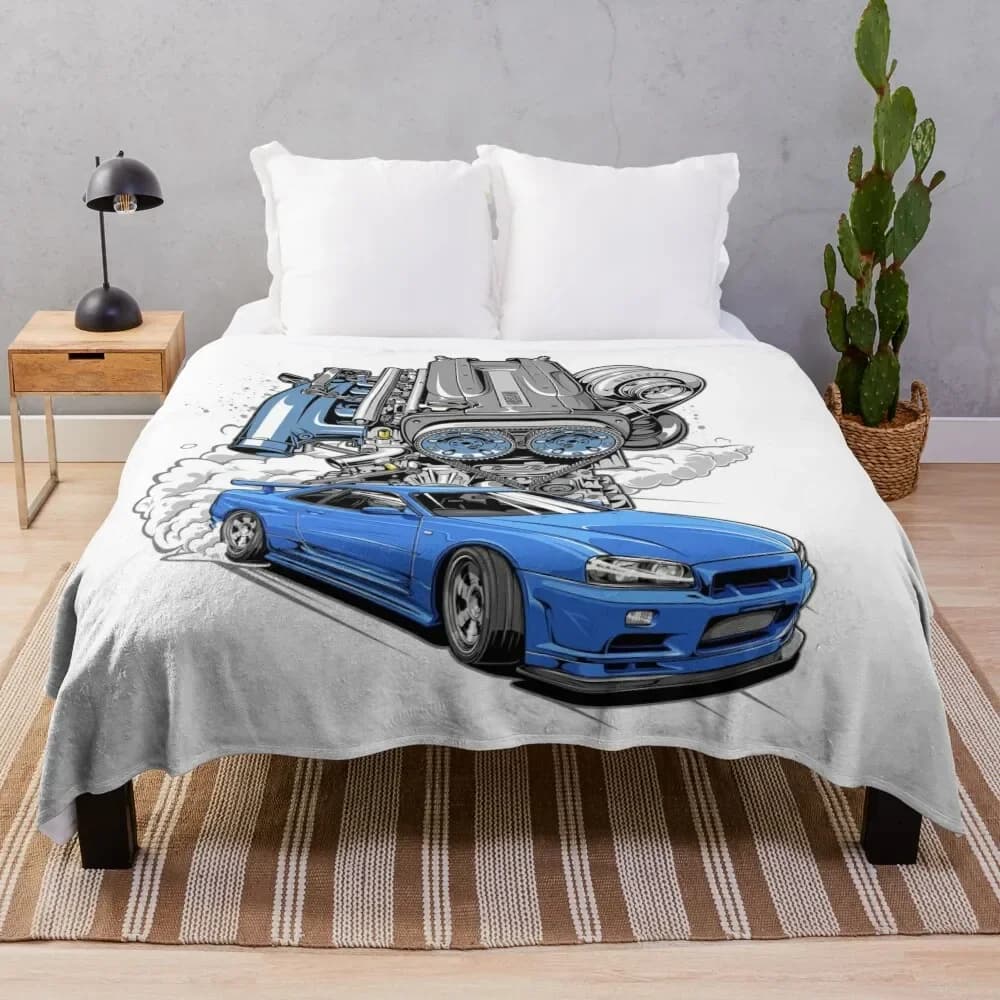 RB26 Skyline R34 coperta da tiro coperte trapuntate Shaggy