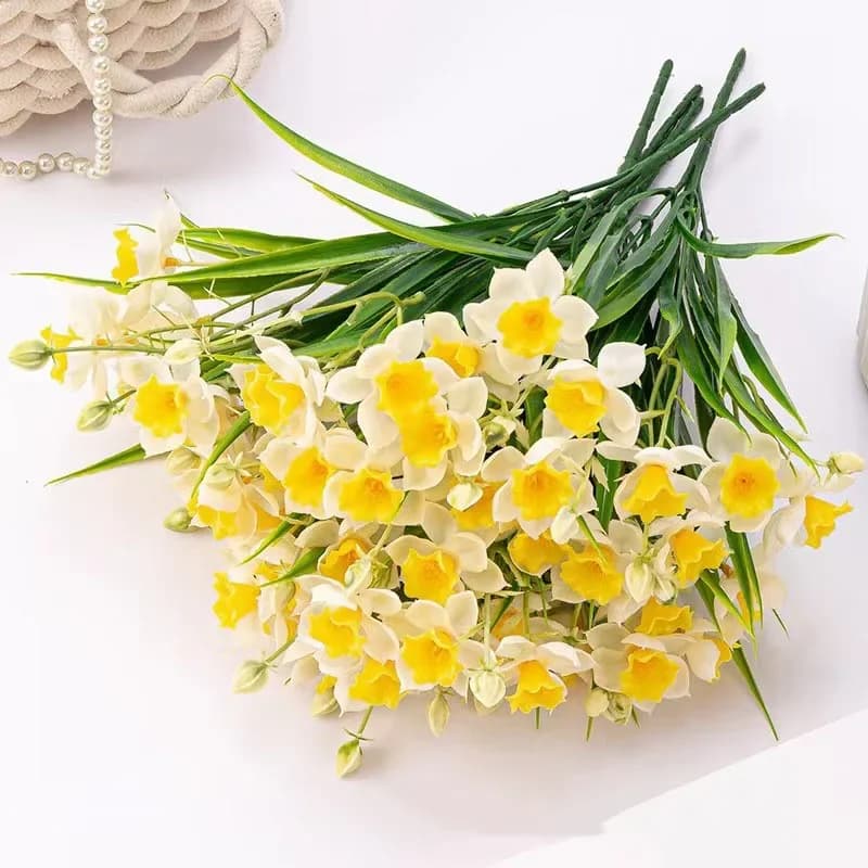 Artificial Plastic Flowers, Fin Plants for Garden, Terrace, Portico, Fioriera, Wedding Decorations and Home
