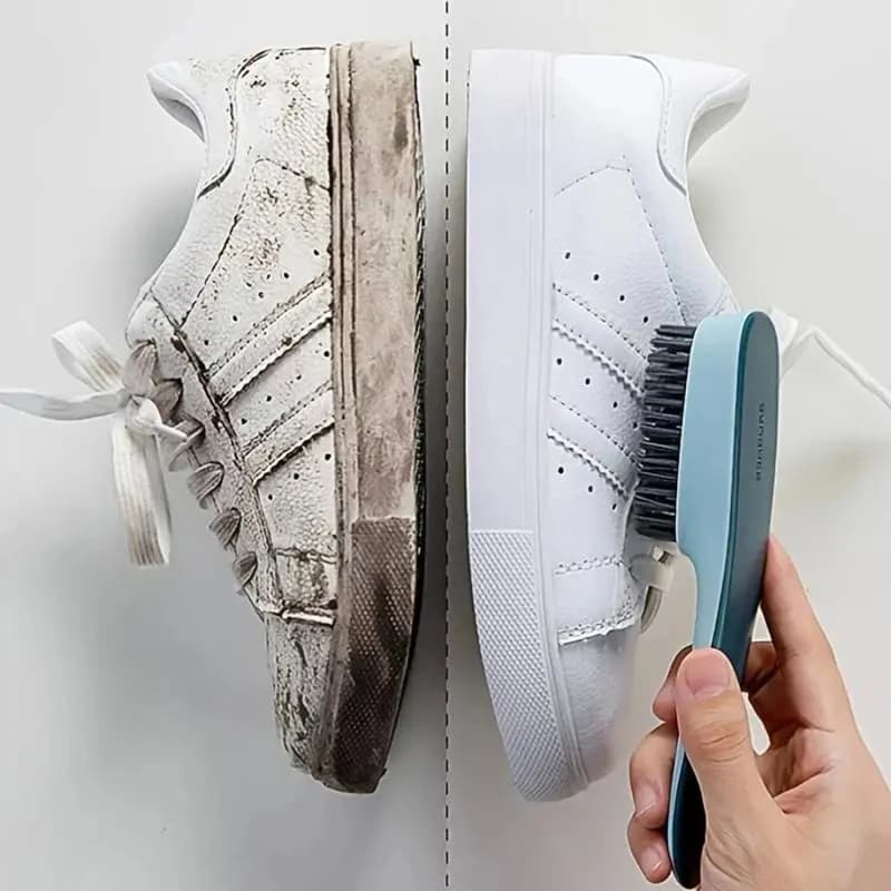 2Pcs Long Handle Plastic Shoe Brushes, Soft Bristle Sneaker Cleaner Scrub Brush For Shoes,Household Cleaning Tool