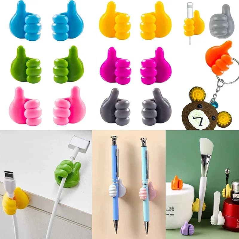 50 pezzi multifunzionale clip per cavi organizer ganci da parete pollice in silicone autoadesivo supporto per cavi gancio per cavi clip per riporre la casa