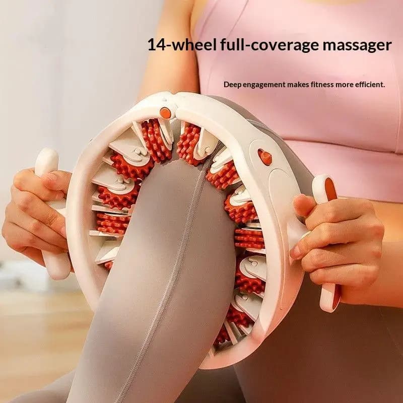 SUSU 1PC Ring-shaped leg massager, massage roller with removable handles throughout the body, neck, shoulders, abdomen, for slimming and muscle relaxation