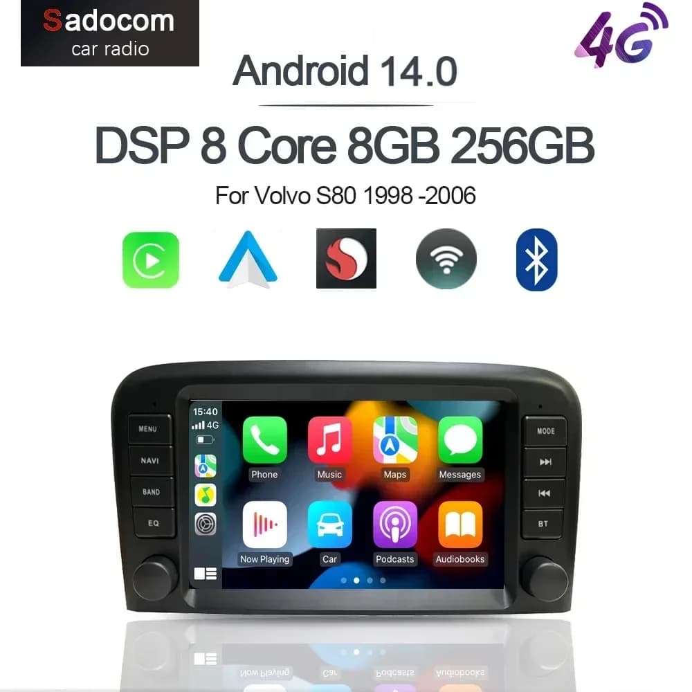 8 "Wireless Carplay Android 13.0 8G + 128G 8Core GPS Auto Lettore Android Wifi multimediale Per Volvo S80 1998 -2003 2004 2005 2006