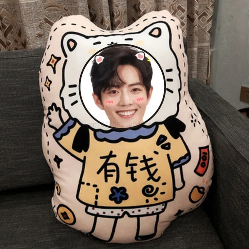 Cuscino Personalizzato con Foto Xiao Zhan, Peluche a Forma Unica, Versione Q, Bambola Realistica, Regalo di Compleanno